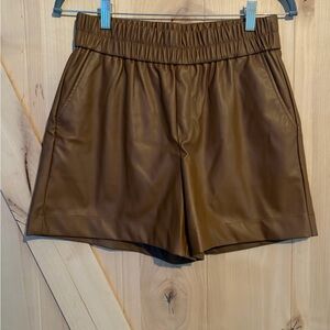 a new day Faux Leather Brown Shorts
